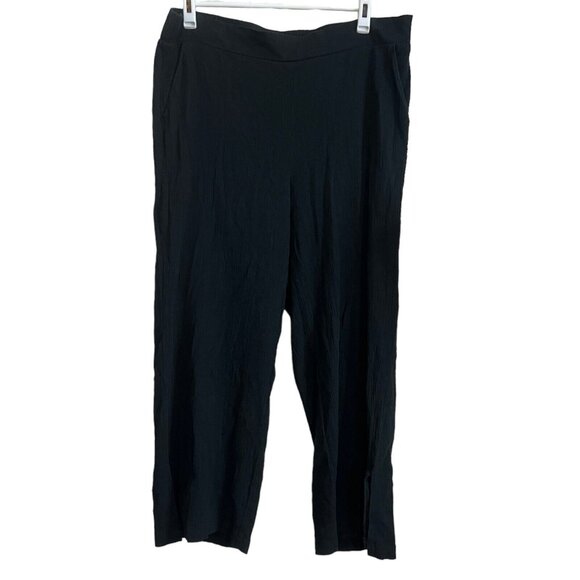 NYDJ Fits Everything Womens 12 Pull On Black Classic Pants 100% Cotton Career - Picture 1 of 15